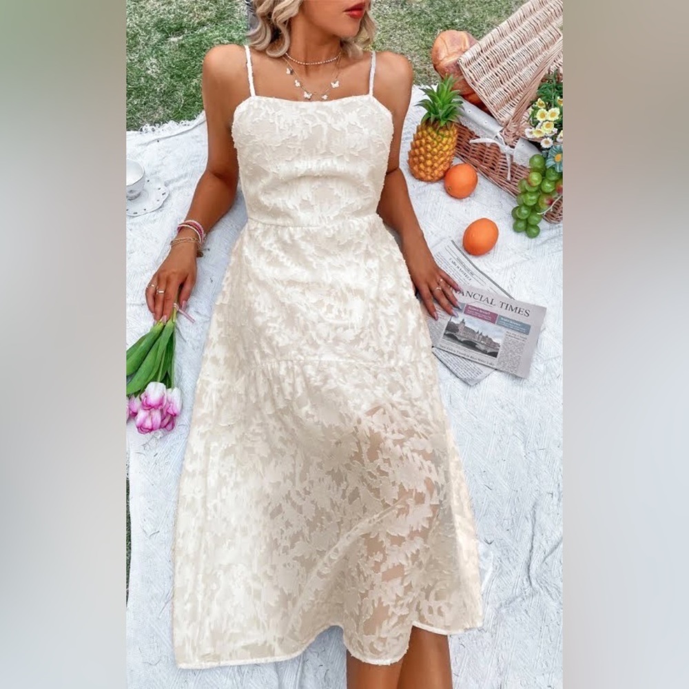 Shein Floral Tie Back Midi dress